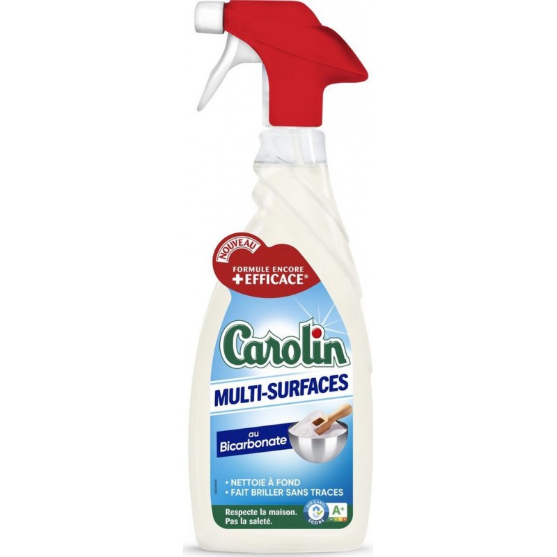 CAROLIN Nettoyant Ménager Multi-Surfaces Bicarbonate Activ+ Spray 650ml