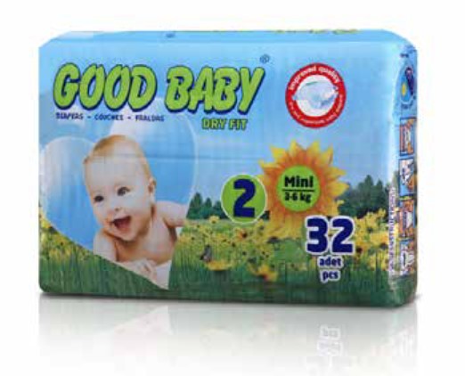 GOOD BABY DRY FIT - Changes bébé 3/6 kg - Sachet de 32