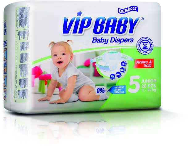 VIP BABY Active & Soft - Changes bébé 11/25 kg - Paquet de 28