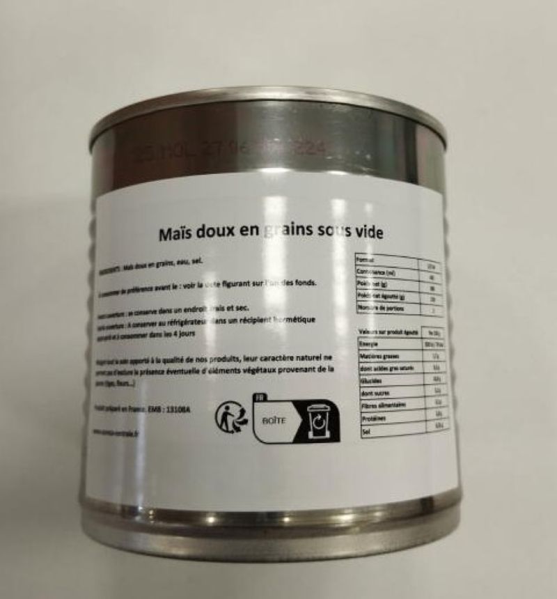 Maïs Doux France Déstockage - Boite 1/2 PN 300g PNE 270g - DDM minimum 2029