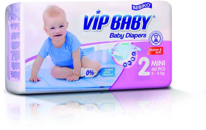VIP BABY Active & Soft - Changes bébé 3/6 kg - Paquet de 40